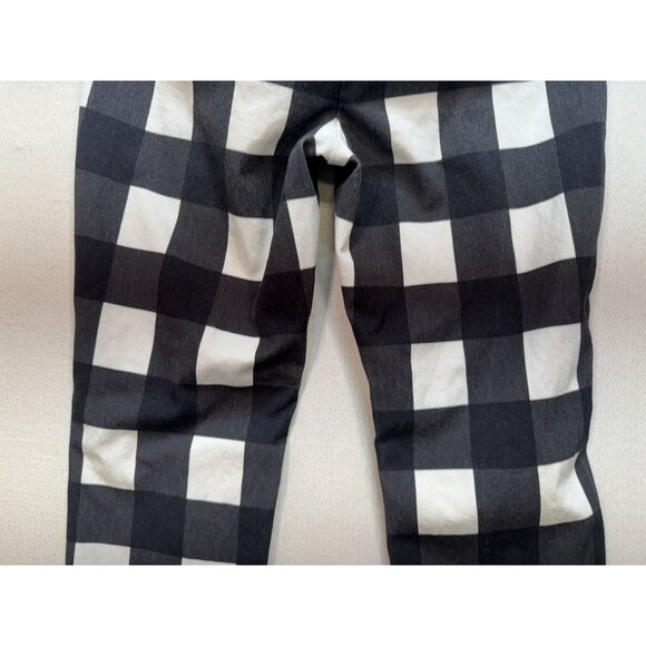 Banana Republic Womens Sloan Trouser Pants Size 4 Black White Buffalo Plaid Y2K - Picture 13 of 14